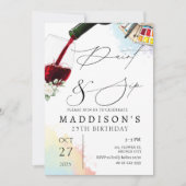 Schmerz und Sip Erwachsene Geburtstag Einladung (Vorderseite)