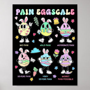 Schmerzbewertung Ostertag Süßer Hase Eier Krankens Poster