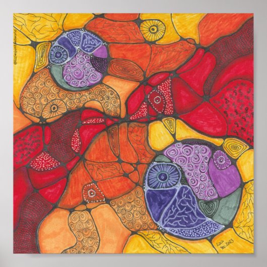 Schmerzdoodle drucken 8x8 in. poster (Vorne)