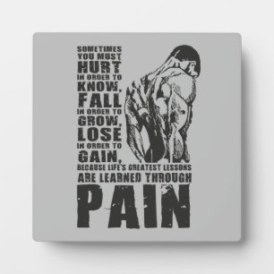 Schmerzen - Beste Lektionen - Gym Workout Motivier Fotoplatte