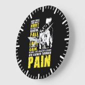 Schmerzen - Beste Lektionen - Gym Workout Motivier Große Wanduhr (Winkel)