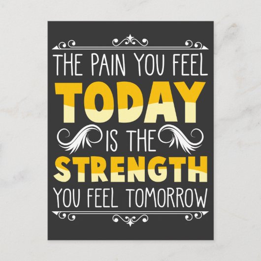 Schmerzen heute Motivierend Zukunftsangebot Postkarte (Vorderseite)