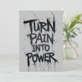 Schmerzen in Power verwandeln Einladung (Stehend Vorderseite)