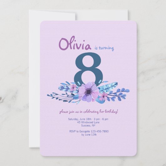 Schmerzen in rosa Einladung (Vorderseite)