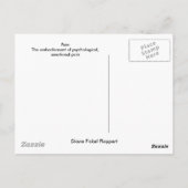 Schmerzen Postkarte (Rückseite)