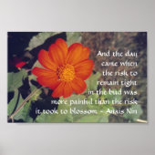 Schmerzen und Risiken - Anais Nin - Plakat (Vorne)