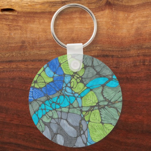 Schmerzen und überwältigende doodle Art Keyring. Schlüsselanhänger (Rückseite)