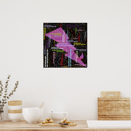 Schmerzschmerzen verschwinden poster (Küche)