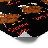 Schmerzskala Krankenschwester Truthahn Erntedankfe Poster (Ecke)