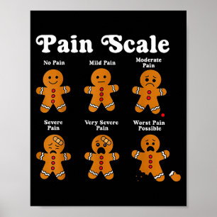 Schmerzskala Lustiger Gingerbread Man Weihnachtskr Poster