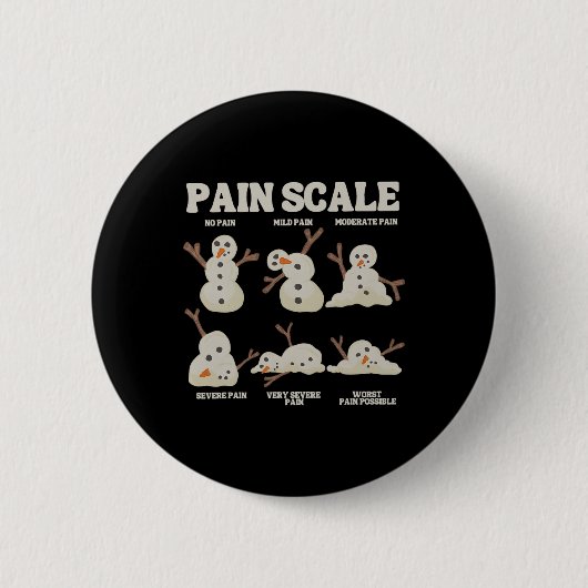 Schmerzskala-Schneemann Lustiger Krankenpfleger We Button (Vorderseite)