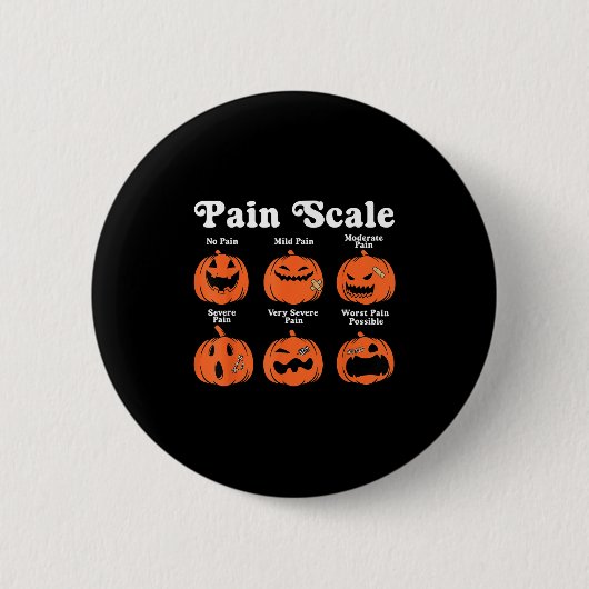 Schmerzskala Spooky Pumpkin Fall Halloween Trauma Button (Vorderseite)