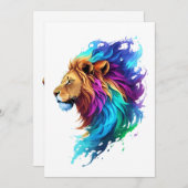 Schmetterkunst ein Löwenkopf farbenfrohe Gemälde Dankeskarte (Vorne/Hinten)