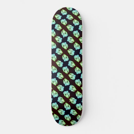Schmetterlicher Marmor abstrakte moderne Kunstgrün Skateboard (Vorderseite)