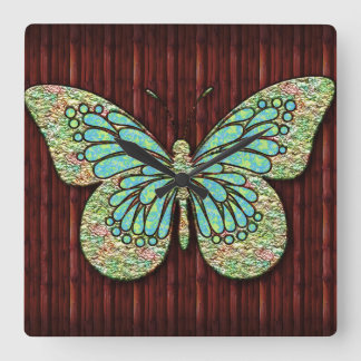 Schmetterling 1 Wand Uhren Bkgd. & Zahlenoptionen
