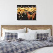 Schmetterling 3 überzogene Canvas Leinwanddruck (Insitu (Schlafzimmer))