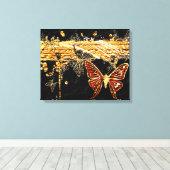 Schmetterling 3 überzogene Canvas Leinwanddruck (Insitu (Holzboden))
