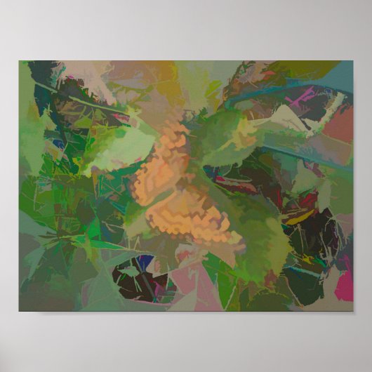 Schmetterling Abstrakt in Farbvariationen Poster (Vorne)