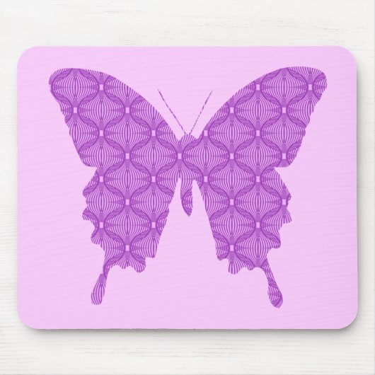 Schmetterling, abstraktes Muster, Lavendel und lil Mousepad (Vorne)