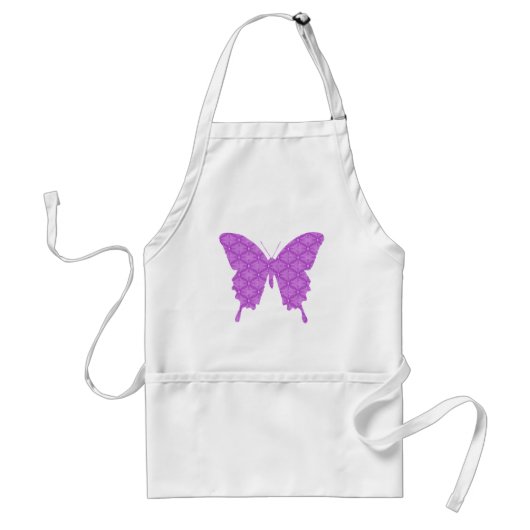 Schmetterling, abstraktes Muster, Lavendel und lil Schürze (Vorne)