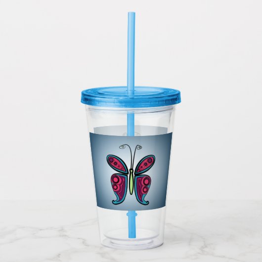 Schmetterling Acryltrinkbecher (Vorderseite)