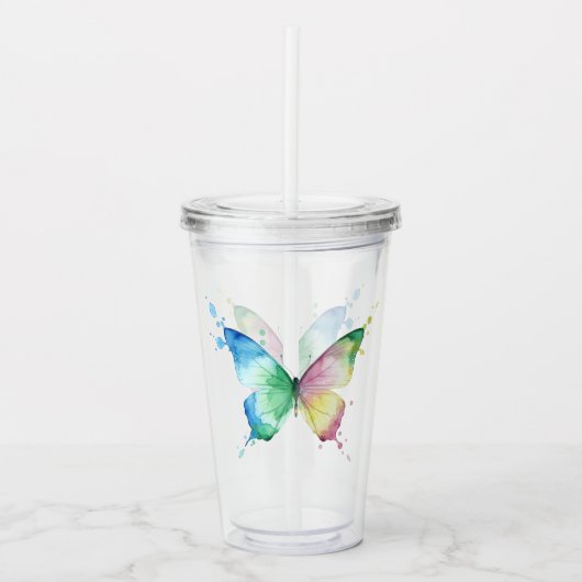 Schmetterling Acryltrinkbecher (Vorderseite)