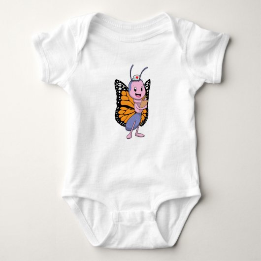 Schmetterling als Krankenschwester Baby Strampler (Vorderseite)