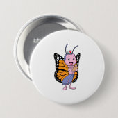 Schmetterling als Krankenschwester Button (Vorne & Hinten)