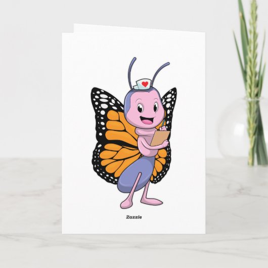 Schmetterling als Krankenschwester Karte (Rückseite)
