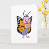 Schmetterling als Krankenschwester Karte (Gelbe Blume)