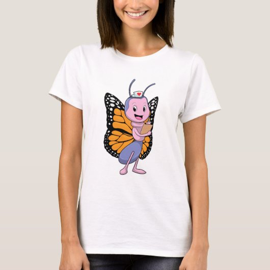 Schmetterling als Krankenschwester T-Shirt (Vorderseite)