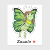 Schmetterling als Pilot mit Pilotenhut Aufkleber (Blatt)