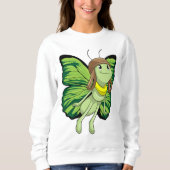 Schmetterling als Pilot mit Pilotenhut Sweatshirt (Vorderseite)