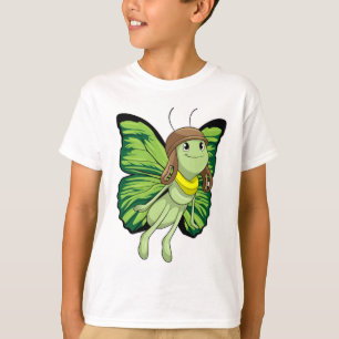 Schmetterling als Pilot mit Pilotenhut T-Shirt
