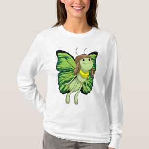 Schmetterling als Pilot mit Pilotenhut T-Shirt