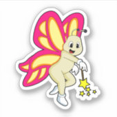 Schmetterling als Zauberer mit Zauberstab Aufkleber (Vorderseite)