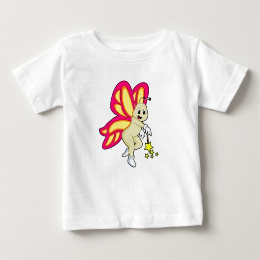 Schmetterling als Zauberer mit Zauberstab Baby T-shirt (Vorderseite)