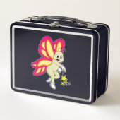 Schmetterling als Zauberer mit Zauberstab Metall Brotdose (Vorderseite)