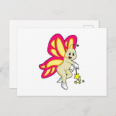 Schmetterling als Zauberer mit Zauberstab Postkarte (Vorne/Hinten)