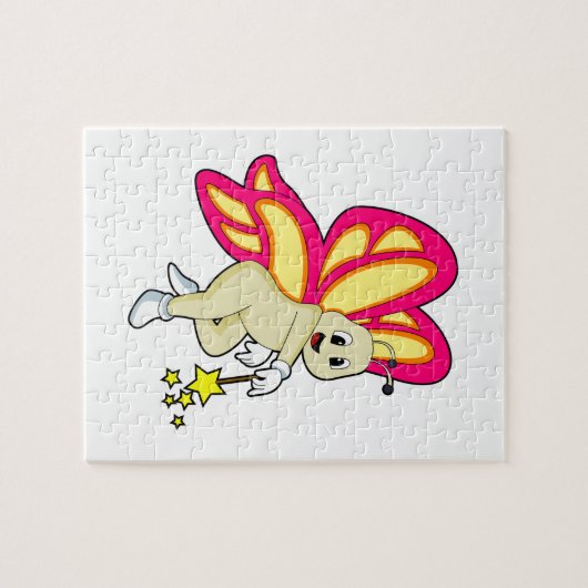 Schmetterling als Zauberer mit Zauberstab Puzzle (Horizontal)