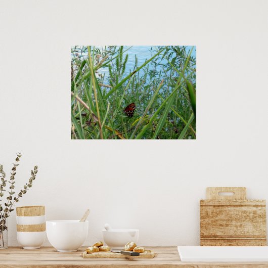 Schmetterling am Fluss Poster (Küche)