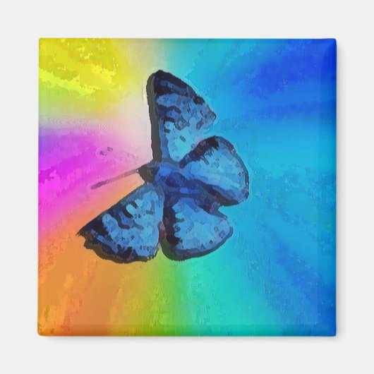 Schmetterling am Himmel Magnet (Vorne)