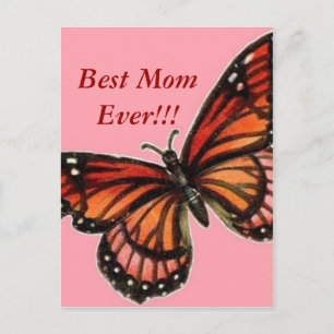 Schmetterling am Pink Happy Mother's Day!! Postkarte