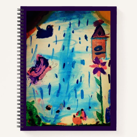 Schmetterling am Regentag Notizblock (Vorderseite)