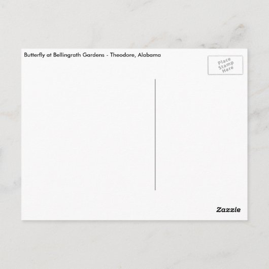 Schmetterling an Bellingrath Gärten Postkarte (Rückseite)
