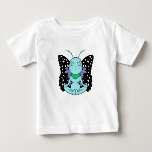 Schmetterling an Yoga-Stretching-Legen Baby T-shirt (Vorderseite)