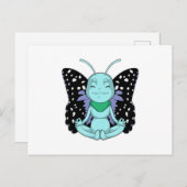 Schmetterling an Yoga-Stretching-Legen Postkarte (Vorne/Hinten)
