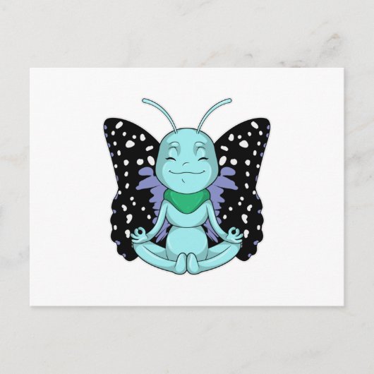 Schmetterling an Yoga-Stretching-Legen Postkarte (Vorderseite)