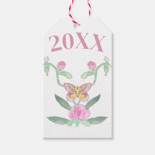 Schmetterling Anpassbarer Abschluss Geschenkanhänger (Vorderseite)