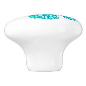 Schmetterling-Aqua-Tintenfisch Keramikknauf (Seitenansicht)